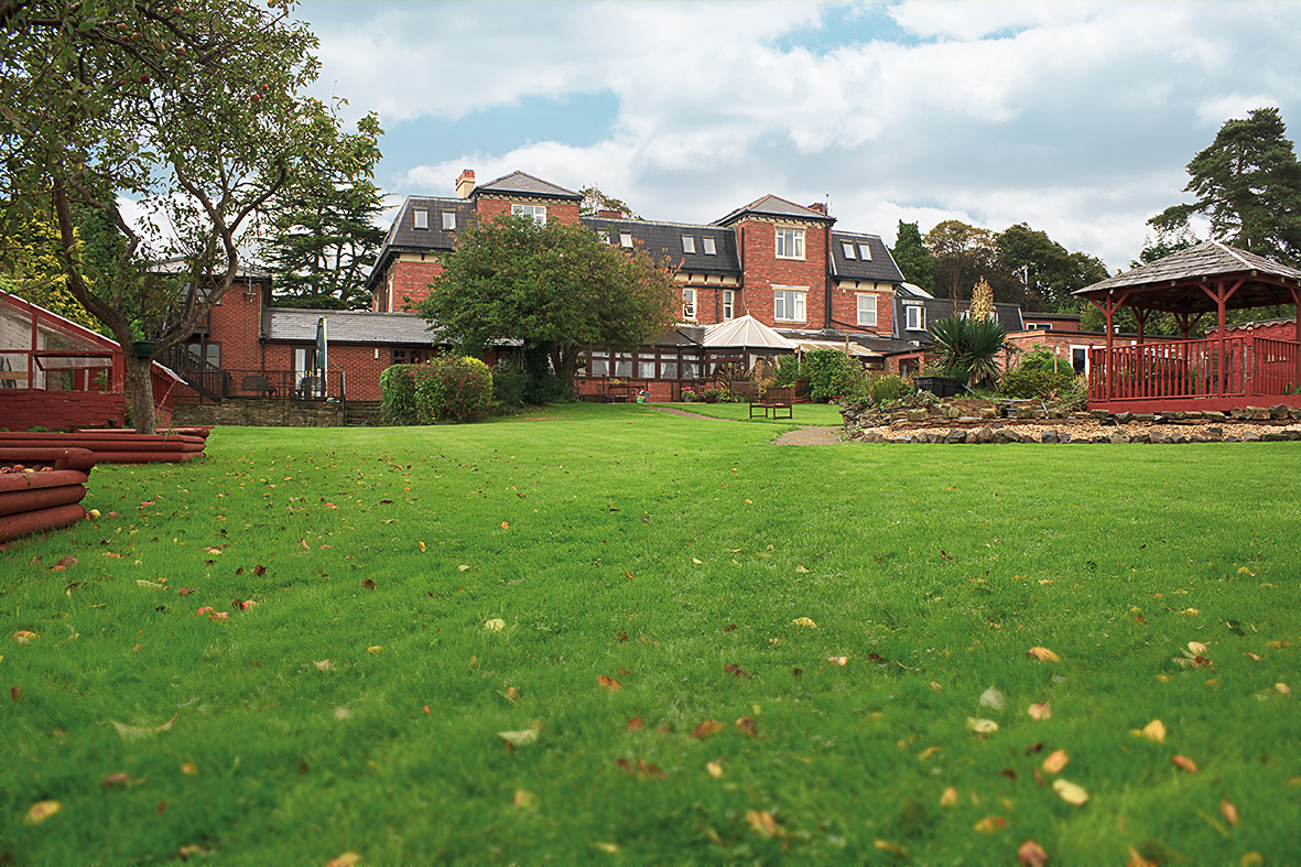 A view up the grounds towards the care home
